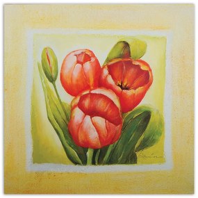 Gario Obraz na plátne Tri červené tulipány Rozmery: 50 x 50 cm