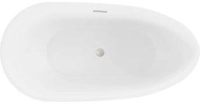 Mexen Eos, voľne stojaca vaňa 170 x 75 cm, biela, brúsená oceľ prepad, 52471707500-97