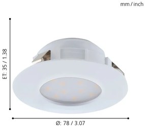 Eglo 95821- SADA 3x LED Kúpeľňové podhľadové svietidlo PINEDA 1xLED/4,9W/230V IP44