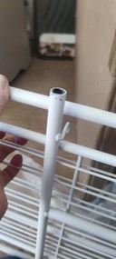 CONFORTIME 2. akosť - Pojazdný regál, skladacia polica 2 poschodová XXL - 67 x 30 x 45 cm - biela