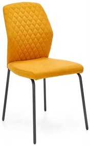 Jedálenská stolička MARLIN - oceľ, látka, žltá