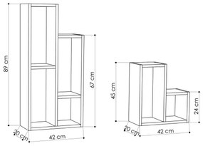 SADA 2x Knižnica SULE hnedá