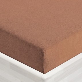 Detské froté napínacie prestieradlo do postieľky FR-023 Orieškovo hnedé 60 x 120 x 10 cm - do postieľky