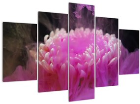 Obraz kvetiny v ružovom dyme (150x105 cm)