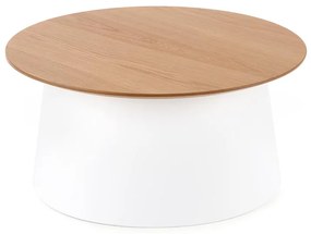 Okrúhly príručný stolík Azzura - prírodná / biela