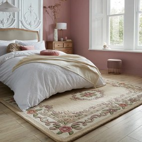 Béžový vlnený koberec Flair Rugs Aubusson, 75 × 150 cm