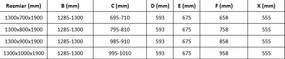 Mexen Omega, sprchovací kút s posuvnými dverami 140 (dvere) x 80 (stena) cm, 8mm sklo, zlatý profil-číre sklo, 825-140-080-50-00