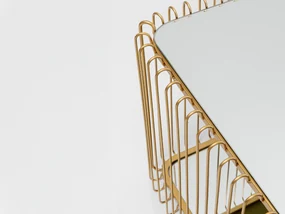 Wire Double konferenčný stolík mosadzný 120 cm