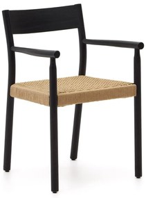 Čierna/v prírodnej farbe jedálenská stolička z dubového dreva Yalia – Kave Home