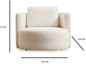Krémová krídlová stolička Asos