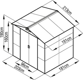 Záhradný domček G21 GAH 407 - 213 x 191 cm, antracitový
