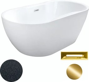 Besco Akrylátová voľne stojaca vaňa Navia Glam G 140x75 (150x80, 160x80) BESCO-Typ výpuste: Click-Clack s prepadom, grafit, BESCO-Rozmery: 160x80, BE…