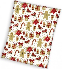 Veľká vianočná coral fleece deka s darčekmi - 150 x 200 cm