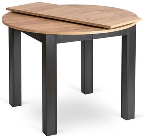 Rozkladací jedálenský stôl Hernando (dub craft zlatý + čierna) (pre 4-6 osôb). Akcia -16%. Vlastná spoľahlivá doprava až k Vám domov. 1119022