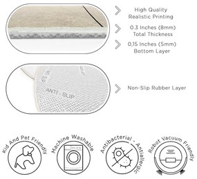 Béžový prateľný okrúhly koberec ø 120 cm Simple Lines – Mila Home