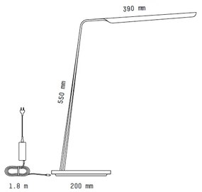 Tunto SWTQIW Swan Stolná lampa, orech