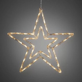 LED svetelná dekorácia hviezda, napájanie: sieťové, teplá biela, výška: 58 cm