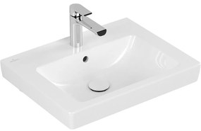 VILLEROY &amp; BOCH Subway 2.0 umývadlo na skrinku s otvorom, s prepadom, 550 x 440 mm, biela alpská, s povrchom CeramicPlus, 7113F5R1