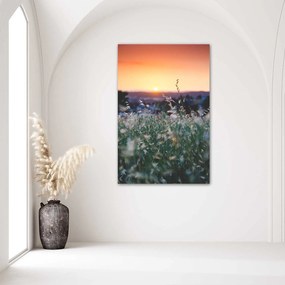 Gario Plagát Lúka s pozadím západu slnka Farba rámu: Bez rámu, Rozmery: 20 x 30 cm
