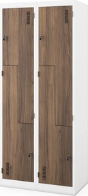 Šatníková skriňa typu L biela, orech, 800x1850x450 mm: JULIA Eco Design