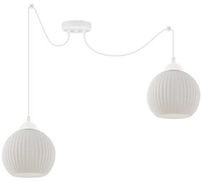 Závesné svietidlo Riffle Round Spider, 2x biele sklenené tienidlo, w