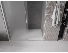 Mexen Velar, posuvné sprchové dvere do otvoru 150 cm, 8mm sklo námraza, brúsená oceľ, 871-150-000-31-97