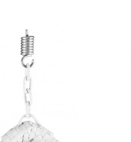 Biele závesné kreslo KOKON bez stojanu, svetlý vankúš