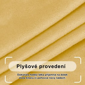 Elastický plyšový poťah na dvojmiestnu pohovku BestBerg / svetložltá