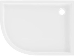 Mexen Flow+, štvrťkruhová asymetrická sprchová vanička, pravá, 100 x 80 cm, biela lesklá, 46Q108010RH