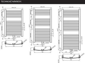 Invena Invena, kúpeľňový rebríkový radiátor 540x800 mm 404W, biela, UG-01-080-A