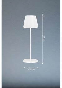 Biela LED stmievateľná stolová lampa s kovovým tienidlom (výška 34 cm) Cosenza 2.0 – Fischer &amp; Honsel
