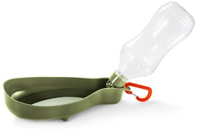 Fľaša na pitie pre psy so zabudovanou miskou