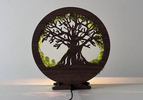 Machová dekorácia na stôl lampa Strom