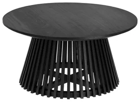 Čierny konferenčný stolík z teakového dreva Kave Home Irune, ⌀ 80 cm