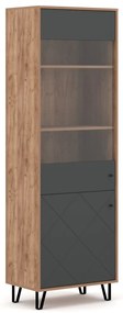 Vitrína Bilbao 63,4 cm dub Craft Tobacco/grafit