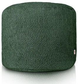 Taburetka Cilindro tmavo zelená bouclé