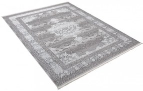 Exkluzívny bielo-sivý dizajnový interiérový koberec so vzorom Šírka: 80 cm | Dĺžka: 150 cm