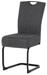 Autronic - Židle jídelní, taštičkové pružiny v sedáku, šedá látka, černý kov - DCL-E2008 GREY2