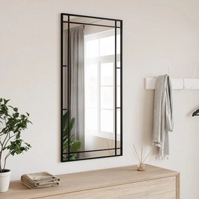 Nástenné zrkadlo čierne 50x100 cm obdĺžnikové železné 358630