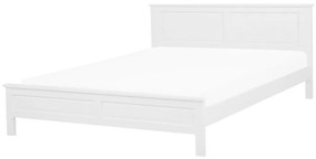 Drevená posteľ 160 x 200 cm biela OLIVET Beliani