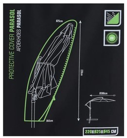 Ochranný obal na záhradný slnečník SUN 220 cm čierny