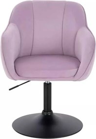 LuxuryForm DESIGN Stolička AVOLA VELUR na čiernom tanieri - levanduľa