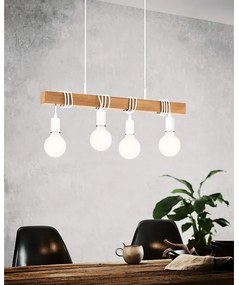 Eglo 43704 - Závesné svietidlo na lane TOWNSHEND 4xE27/60W/230V