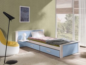 Detská posteľ Almerie, 90x200cm, biela / modrá