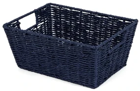 Compactor Ručne pletený košík ETNA, 31 x 24 x 14 cm, modrá