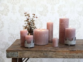 Hnedá rustikálna valcová sviečka Macon Variant: Ø: 15cm, V: 15cm, 80hod