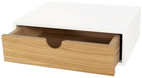 Biely/prírodný nočný stolík v dekore duba Farsta - Woodman