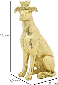 Dekoratívna soška Dog 33 cm zlatá