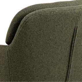 Khaki čalúnené jedálenské kreslo s podrúčkami Dora – Actona