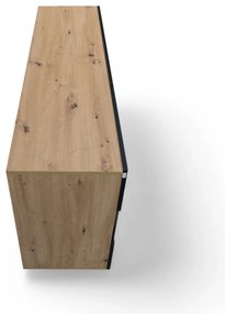 Komoda Baros 26 132 cm so zásuvkami - dub artisan / čierny mat